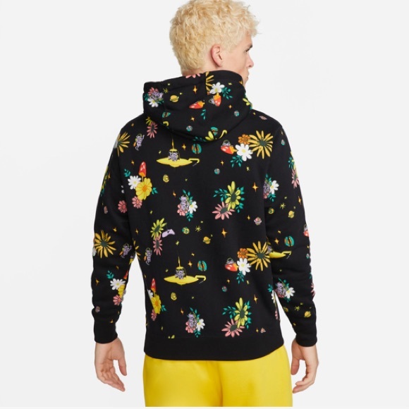Nike sportswear black AOP outer space psychedelic mushroom sweatshirt large new - Picture 7 of 12